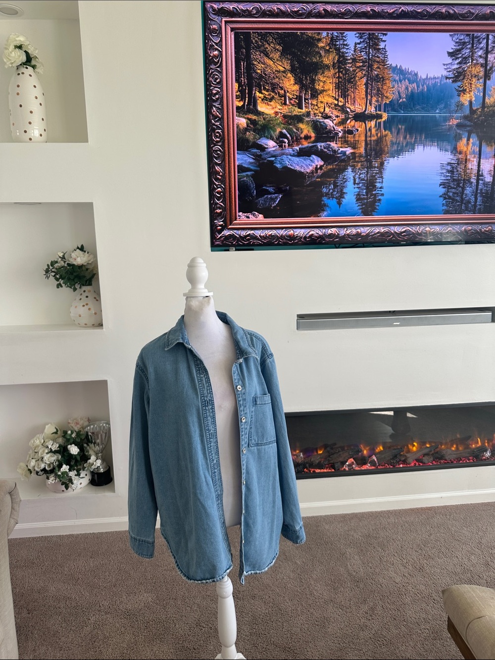 Bagatelle collection Light Blue Denim Button-Front Shirt Jacket